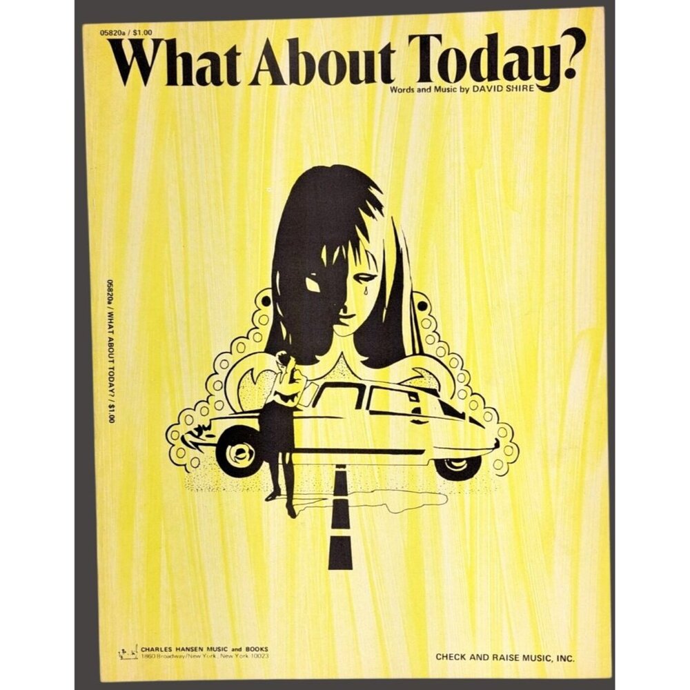 Vintage What About Today Sheet Music David Shire 1969 Yellow Barbra Streisand